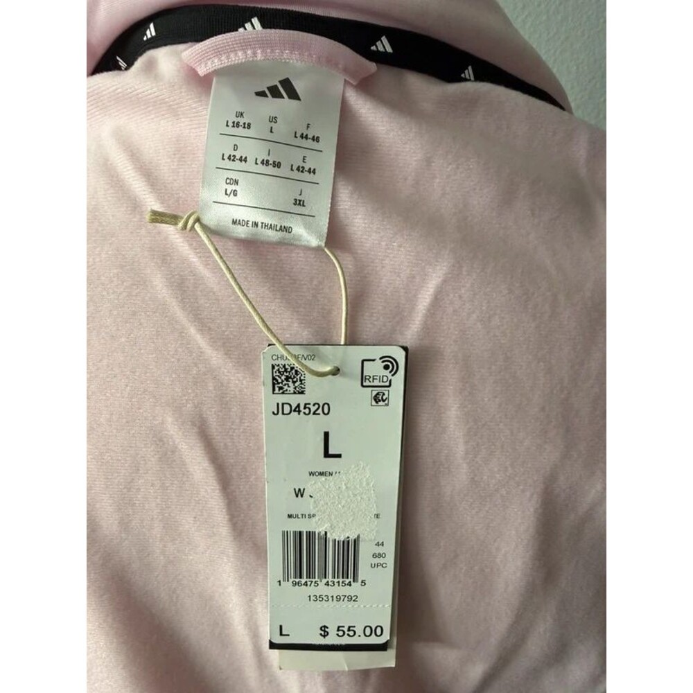 Adidas Dayready Track Jacket in Clear Pink Large NWT - Picture 7 of 7